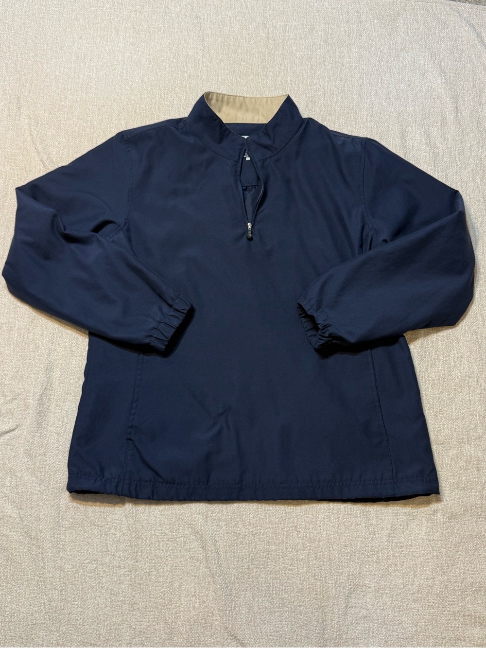 Pebble Beach Performance Golf Windbreaker L Navy 1/4 Zip Preppy Gorpcore